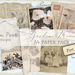 Garden Memories TEIL 2 Vintage Junk Journal A4 Papier Sammlung - Digital Download - Vintage Papiere - Printables für Journaling und Kunst