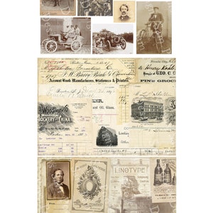 Heren uit het verleden Vintage Junk Journal A4 Paper Collection Digitale Download Vintage Papers Printables voor journaling en kunst afbeelding 5