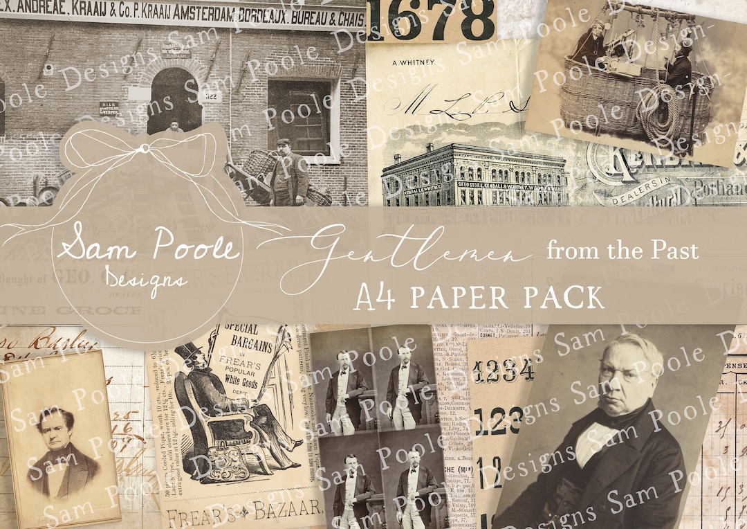Past Journal Paper Gentlemen From the Past Vintage Junk Journal A4 Paper Collection ...