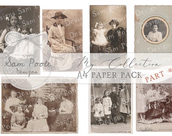 PART 5 My Collection Photographs Kit Vintage Junk Journal A4 Paper Kit - Digital Download - Vintage Papers - Printables Journaling and Art