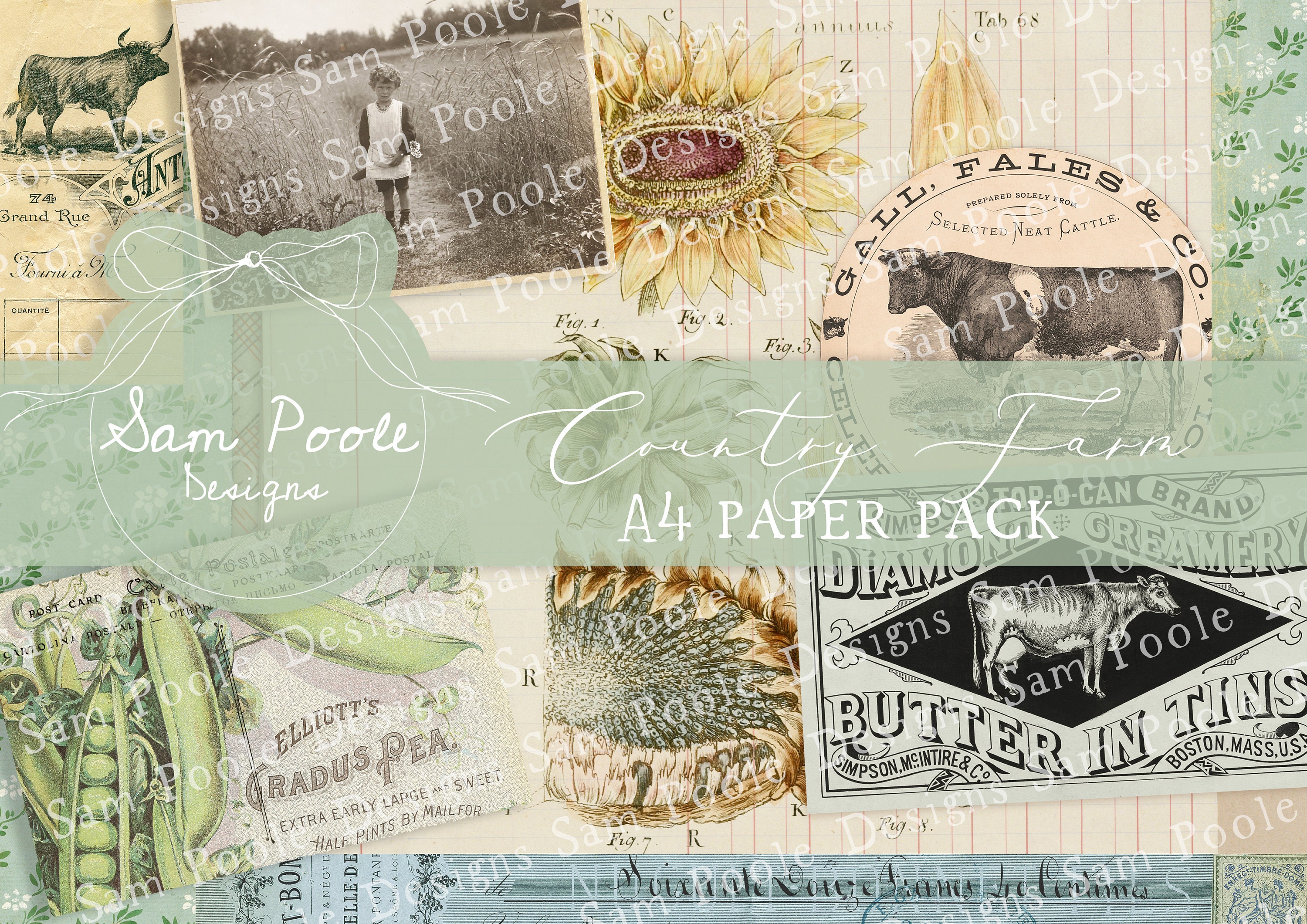 カントリーファーム デジタルキット ヴィンテージ ジャンク ジャーナル