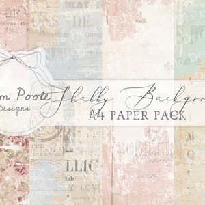 Colección de papeles A4 para diario basura vintage con fondos pastel de Shabby - Descarga digital - Papeles vintage - Imprimibles para diarios y arte