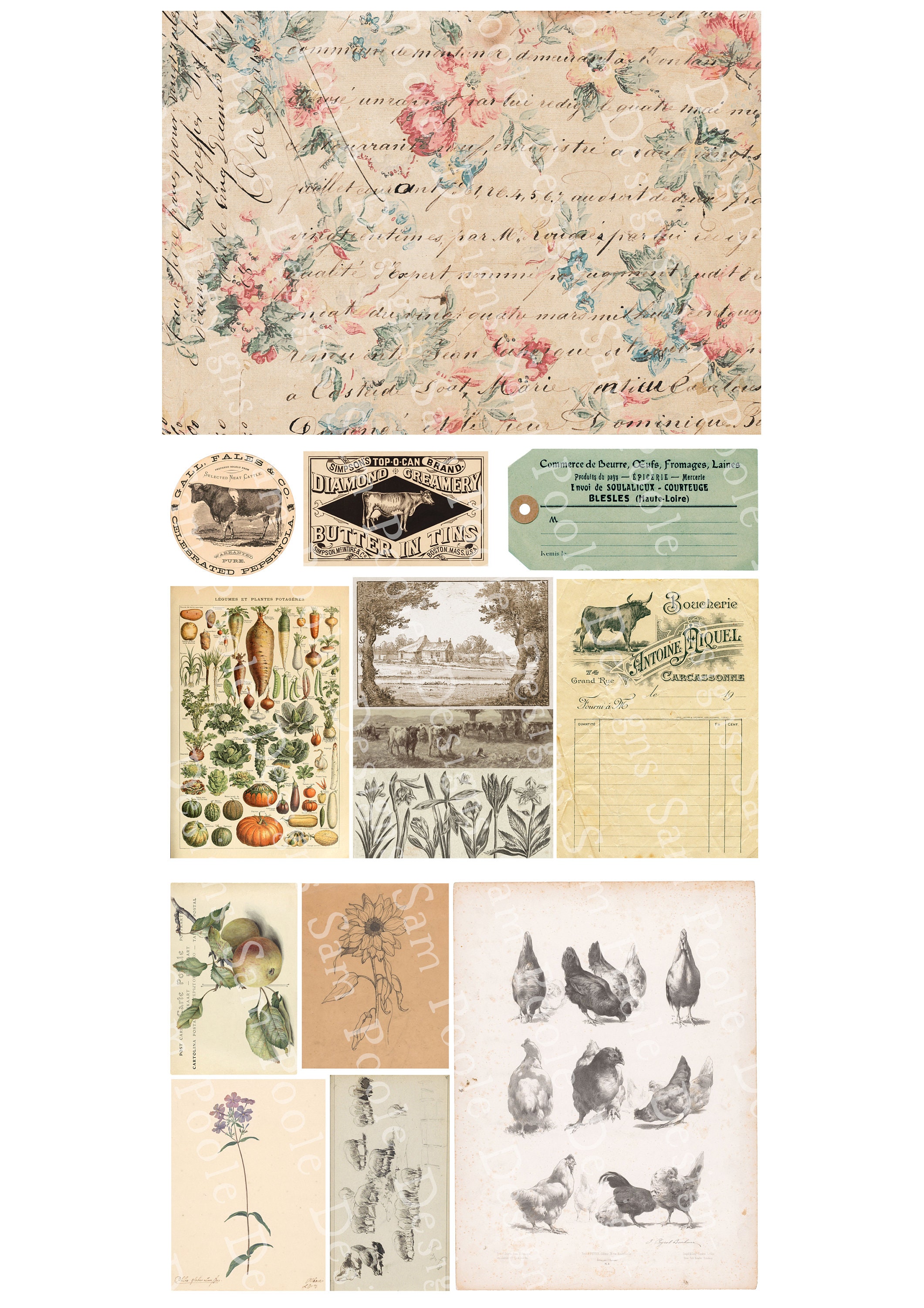 カントリーファーム デジタルキット ヴィンテージ ジャンク ジャーナル