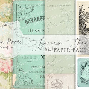 Coleção de papel A4 do Spring Garden Junk Journal - Download digital - Papéis vintage - Imprimíveis para diário e arte