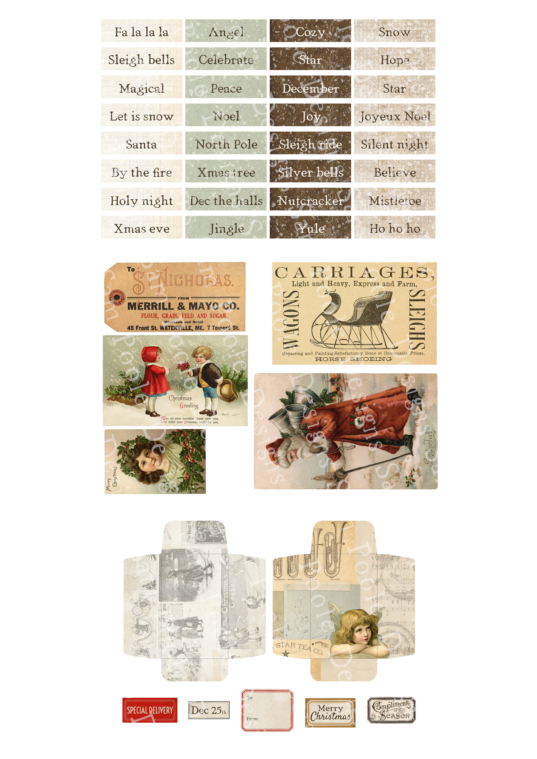 FRUiTS 8冊セット Victorian Christmas ADD ON KIT Vintage Junk Journal A4 Paper