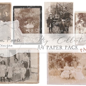 CZĘŚĆ 4 Mój zestaw fotografii do kolekcji Zestaw papieru Vintage Junk Journal A4 - Pobieranie cyfrowe - Papiery vintage - Materiały do druku Dziennikarstwo i sztuka