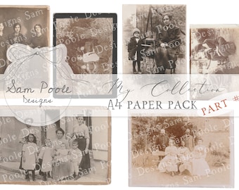 PART 4 My Collection Photographs Kit Vintage Junk Journal A4 Paper Kit - Digital Download - Vintage Papers - Printables Journaling and Art