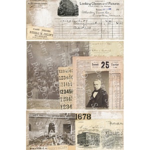 Heren uit het verleden Vintage Junk Journal A4 Paper Collection Digitale Download Vintage Papers Printables voor journaling en kunst afbeelding 3