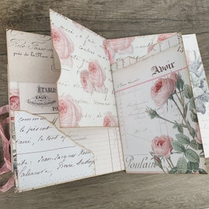 French Rose Shabby Chic Junk Journal A4 Paper Collection Digital ...