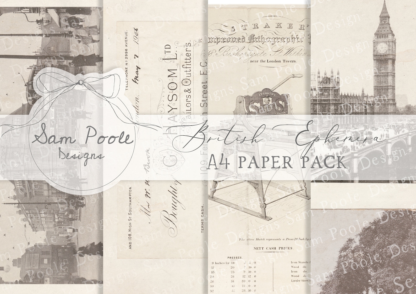 Vintage British Ephemera Junk Journal A4 Paper Collection - Digital ...