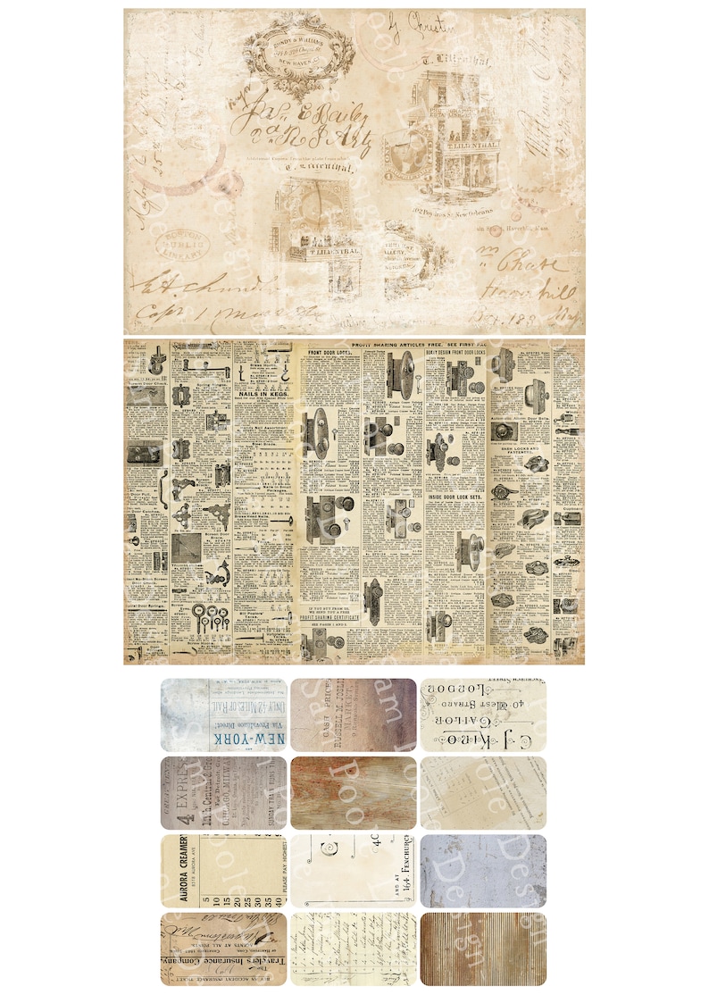 Heren uit het verleden TOEVOEGEN KIT Vintage Junk Journal A4 Paper Collection Digitale Download Vintage Papers Printables voor Journaling afbeelding 5