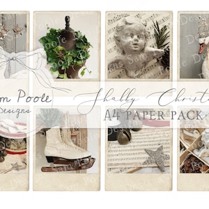 Shabby Chic Junk Journal A4 Papier Sammlung - Digital Download - Vintage Papiere - Printables für Journaling und Kunst