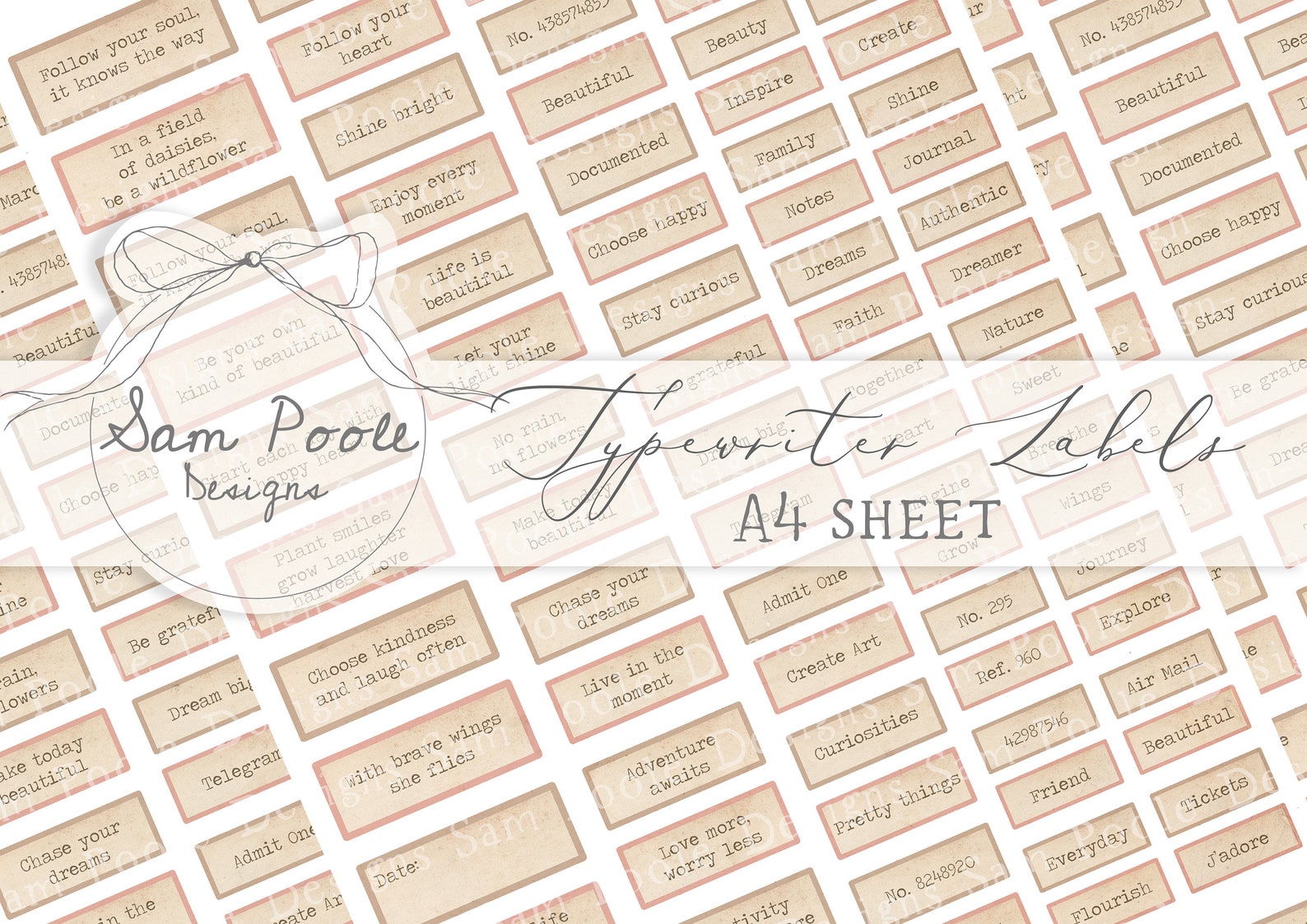Type Writer Label Typewriter Labels - Junk Journal - Digital Download - Vintage Ephemera ...