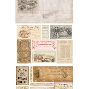 Heren uit het verleden Vintage Junk Journal A4 Paper Collection Digitale Download Vintage Papers Printables voor journaling en kunst afbeelding 6