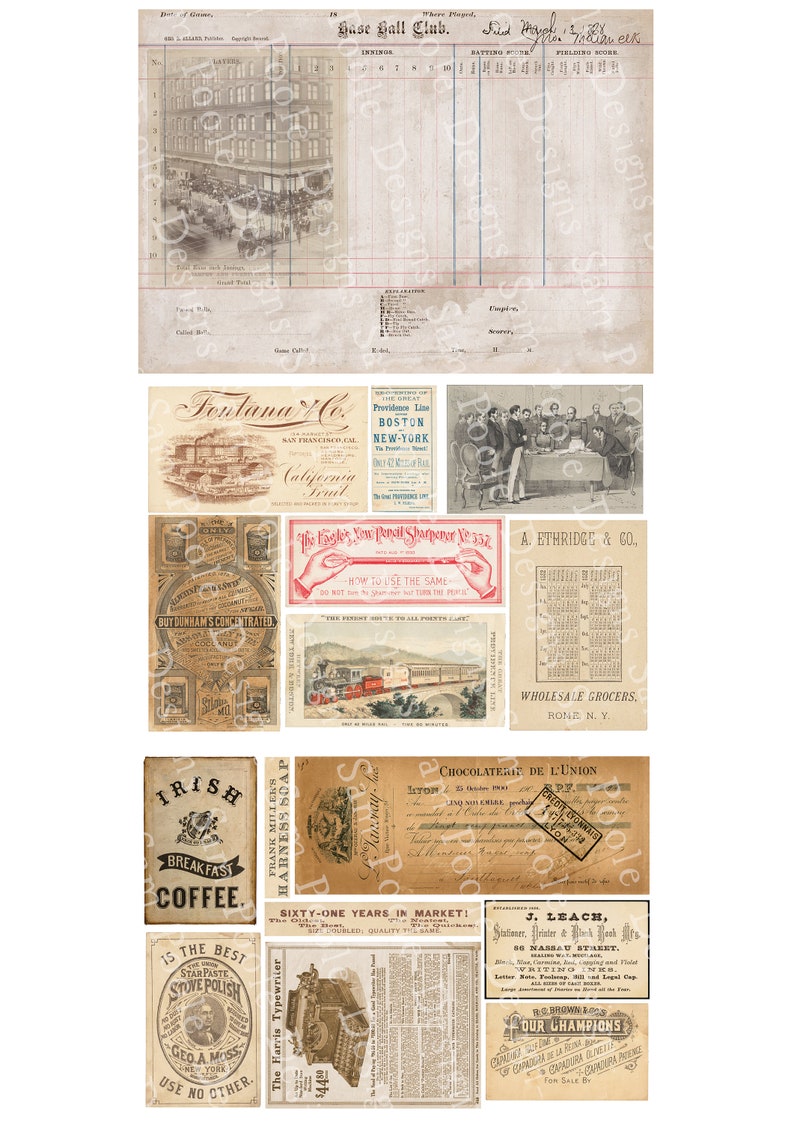 Heren uit het verleden Vintage Junk Journal A4 Paper Collection Digitale Download Vintage Papers Printables voor journaling en kunst afbeelding 6