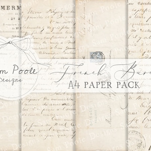 French Bureau Vintage French Junk Journal A4-papiercollectie - Digitale download - Vintage Papers - Printables voor journaling en kunst