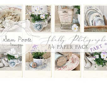 Shabby Photographs Part 3 Shabby Chic Junk Journal A4 Paper Collection - Digital Download - Vintage Papers - Printables for Journaling
