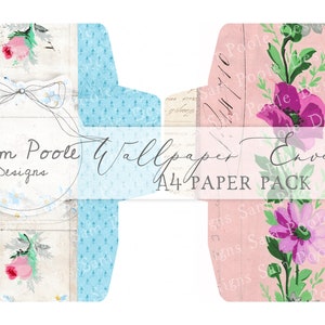 Wallpaper Envelopes Kit Vintage Junk Journal A4 Paper Collection - Digital Download - Vintage Papers - Printables for Journaling and Art