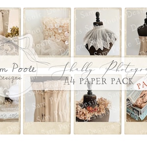 Shabby Photographs Parte 2 Shabby Chic Junk Journal Coleção de papel A4 - Download digital - Papéis vintage - Imprimíveis para registro no diário