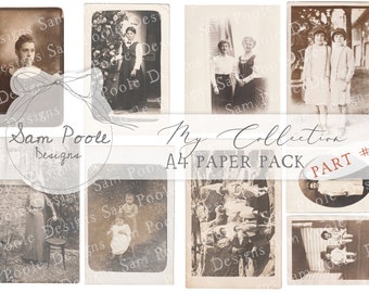 PART 3 My Collection Photographs Kit Vintage Junk Journal A4 Paper Kit - Digital Download - Vintage Papers - Printables Journaling and Art