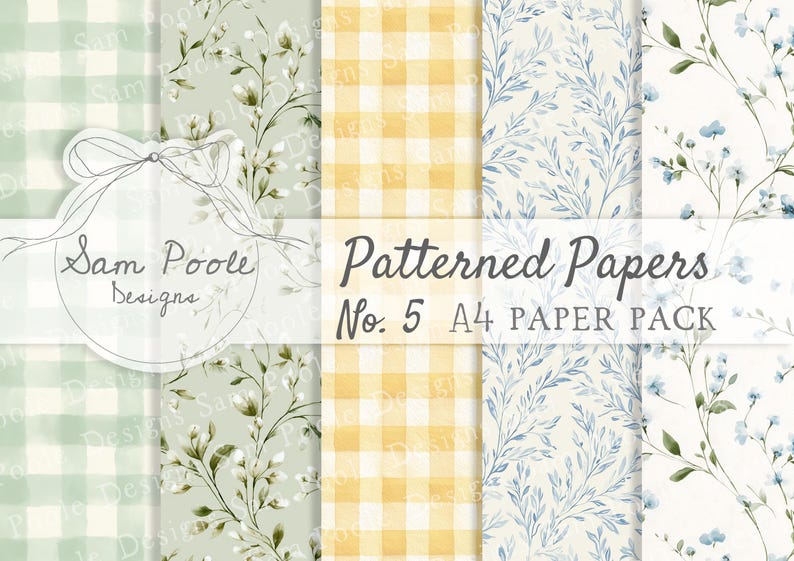 Basic Patterned Paper No. 5 Patterned Papers Printables A4 Paper Pack - Junk Journal (digital ...