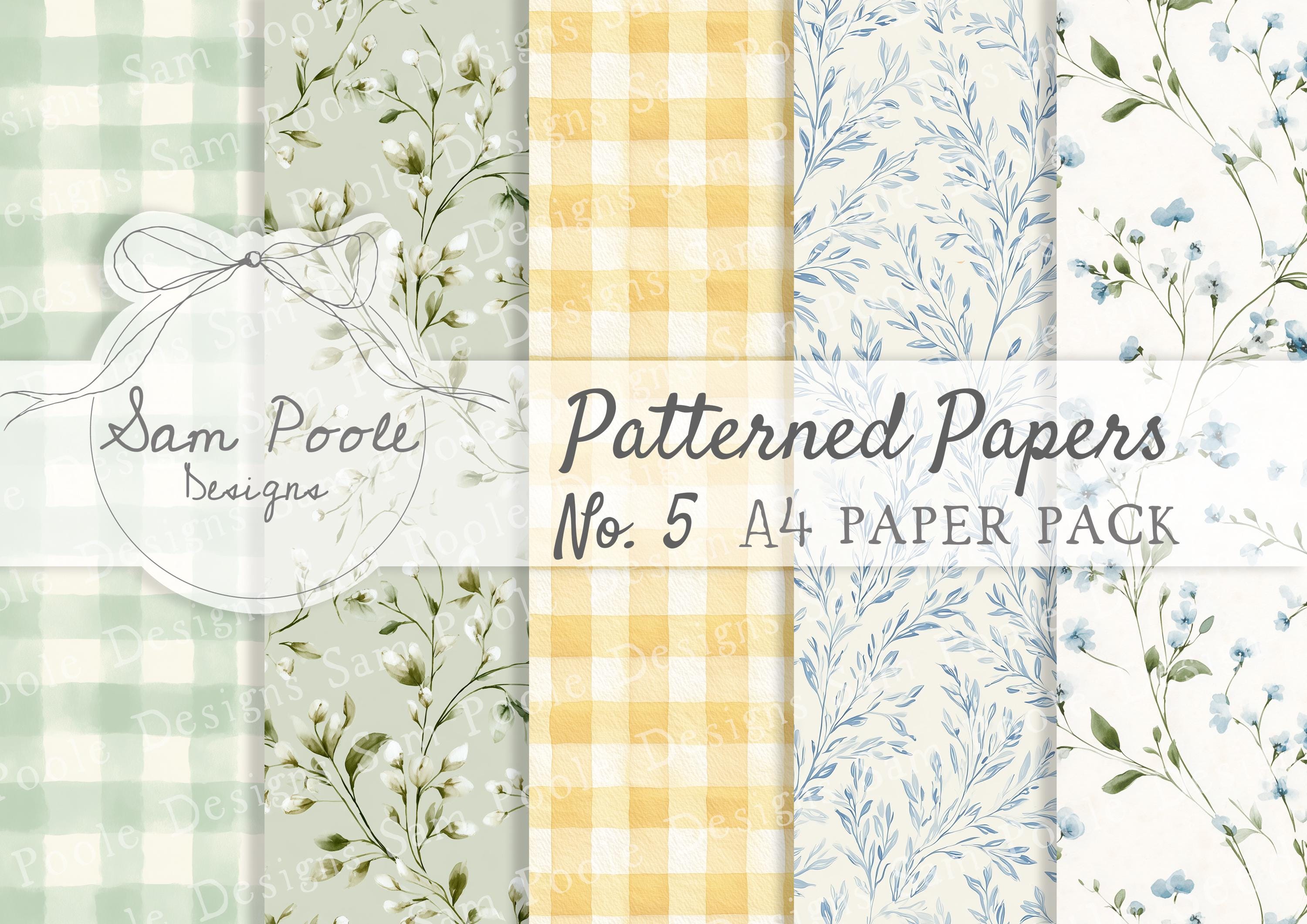 No. 5 Patterned Papers Printables A4 Paper Pack - Junk Journal (digital ...