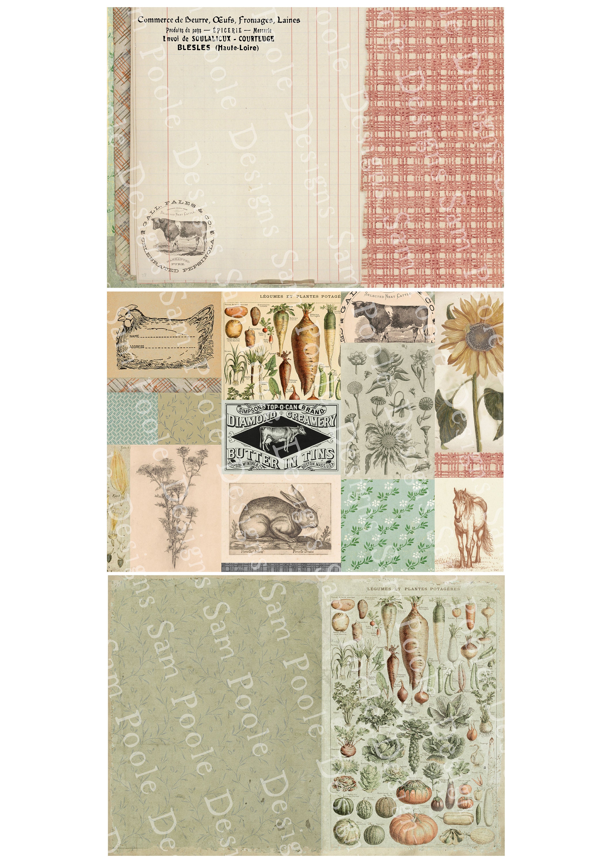 カントリーファーム デジタルキット ヴィンテージ ジャンク ジャーナル