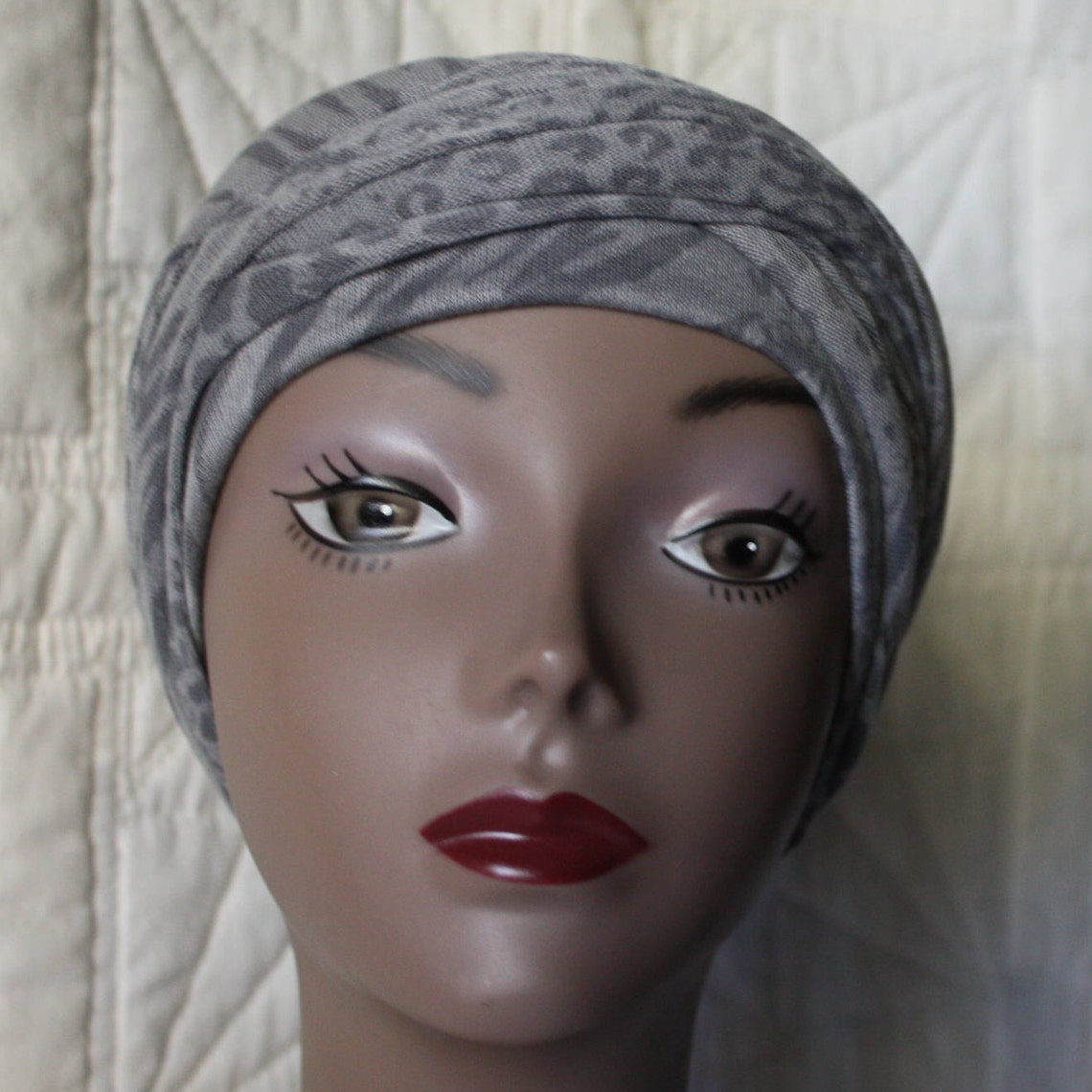GRAY Infinity Scarf Chemo Hat Chemo Headwear Cancer Alopecia Includes