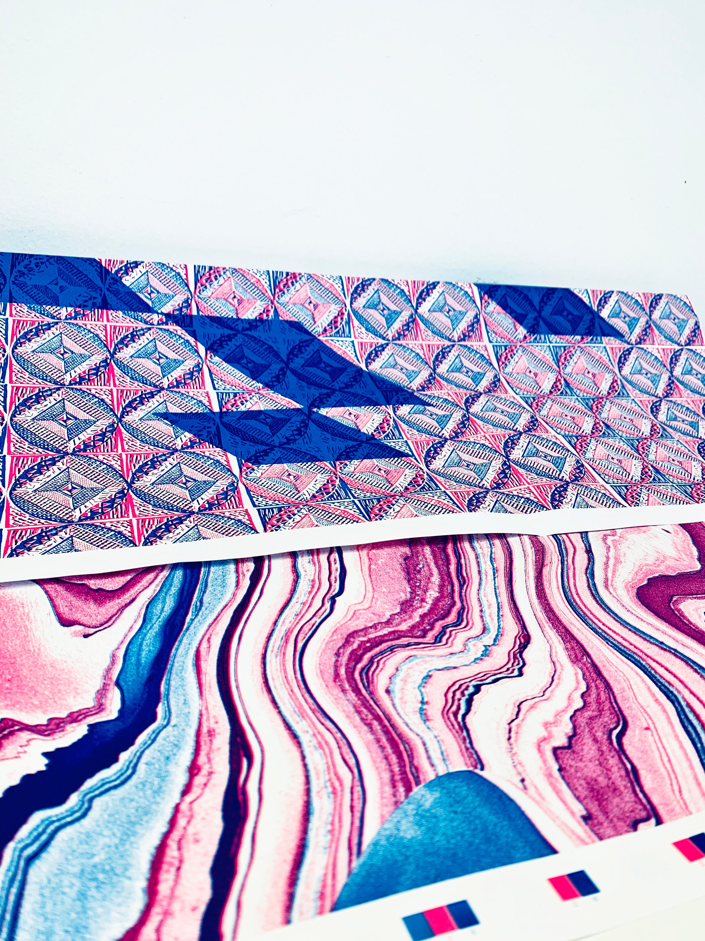 Double Sided Decorative Paper Twosided, Oversized, Neon, Pink, Blue