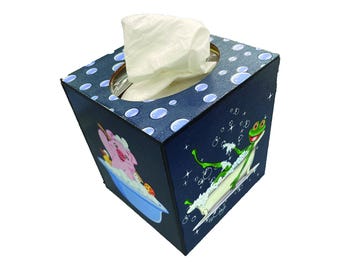 お風呂タイム - ティッシュボックスカバー - スクラブ