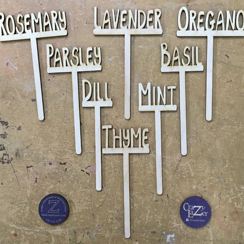 Lot de 6 - marqueurs d'herbes / marqueurs de jardin / marqueurs de plantes / bâtonnets d'herbes / piquets pour plantes (veuillez indiquer les 6 que vous voulez au moment du paiement)