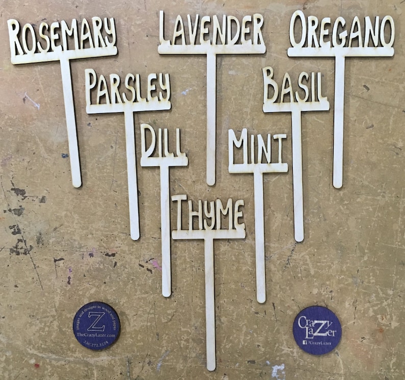 Set of 6 Herb Markers / Garden Markers / Plant Markers / Etsy