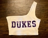 College Tube Top Tailgating Top Strapless Tube Top One Shoulder Solid Crop Top Dukes Gokies Cocky Bulldogs Gators Dawgs Tigers