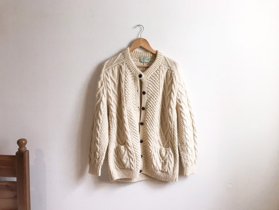 Irish Hand-Knit Wool Cardigan