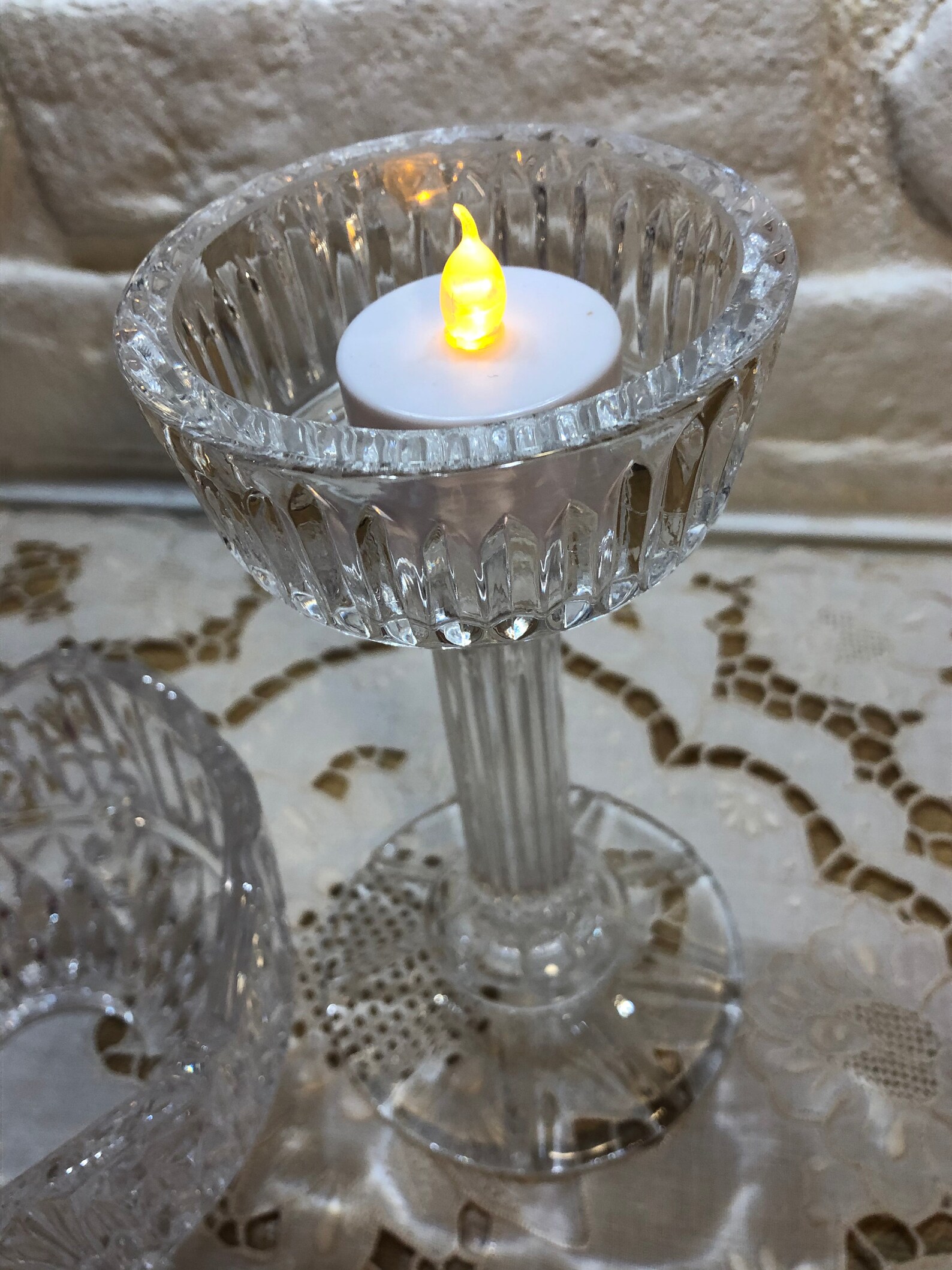 Crystal Footed Votive Candle Holder Etsy