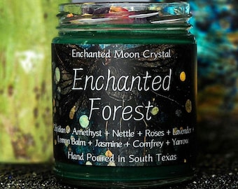 Enchanted Forest Candle, Faery Spirits, Elemental Magic, Inner Child Healing, Spiritual Guidance, Grounding Ritual, Heart Chakra Candle