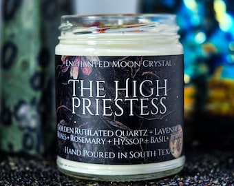 The High Priestess Candle, Spiritual Alchemy, Intuition, Esoteric, Divine Feminine, Higher Self, Inner Wisdom, Stoicism, Empathetic, Healer