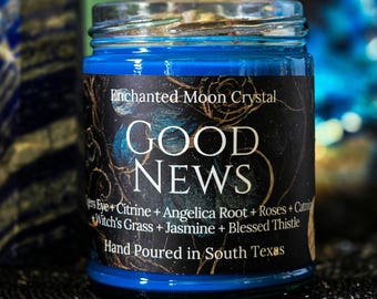 Good News Candle, Positive Energy, Manifesting, Intention Candle, Good Luck Spell, Clear Negativity, Ritual Spell Candle, Spiritual Guidance