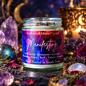Manifesting Ritual Candle, Intention Setting & Goal Achievement, Abundance Spell Candle, Spiritual Alignment