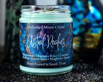 Astral Realms Candle, Astral Travel, Remote Viewing, Lucid Dreaming, Dream Spell Candle, Psychic Intuition, Third Eye Activation, Starseed