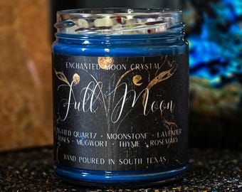 Full Moon Ritual Candle, Spiritual Wisdom, Sacred Cleansing, Protection, Energetic Release, Manifesting Intention Candle, Meditation Ritual