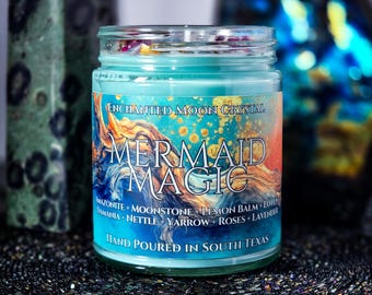 Mermaid Magic Candle, Pisces, Water Sign, Gratitude Mindset, Reflection, Sensuality, Renewal, Deep Healing, Introspection, Self Discovery
