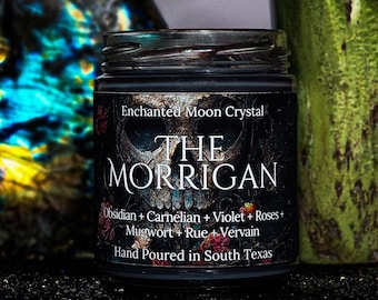 The Morrigan Ritual Candle | Celtic Goddess | Pagan Altar Decor | Raven Candle | Shapeshifter Magic | Witchcraft Candle | Warrior Goddess