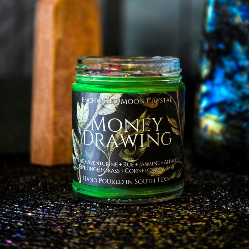 Money Drawing Intention Candle | Witchcraft Supplies | Wealth | Success | Abundance Spell | Hoodoo | Manifesting Ritual | Law of Attraction image 7