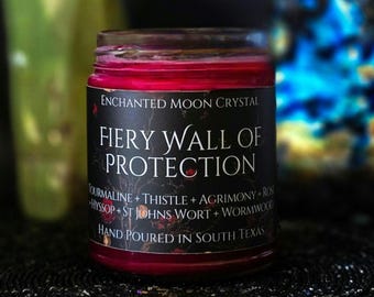 Fiery Wall of Protection Spell Candle | Block Negativity | Curse Removal | Witchcraft Supplies | Banishing | Uncrossing | Hoodoo