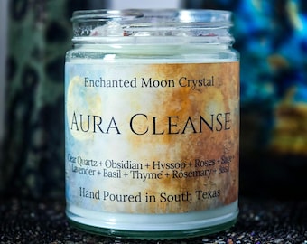Aura Cleanse Candle, Remove Attachments, Clear Emotional Blocks, Psychic Protection & Healing, Spiritual Maintenance