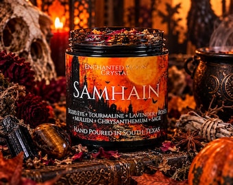 Samhain Ritual Candle, Witchcraft Supplies, Witchy Decor, Intention Candle, Halloween Candles