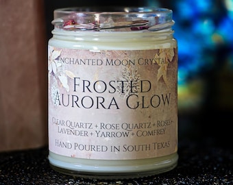 Frosted Aurora Glow Candle, Winter Magic, Intention Candle