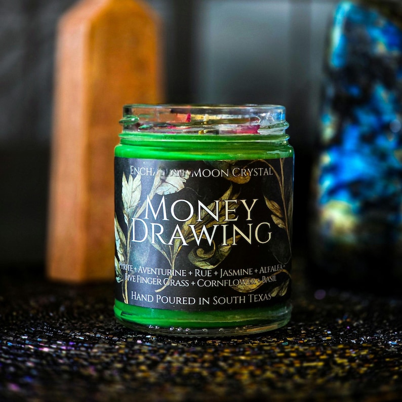 Money Drawing Intention Candle | Witchcraft Supplies | Wealth | Success | Abundance Spell | Hoodoo | Manifesting Ritual | Law of Attraction image 9