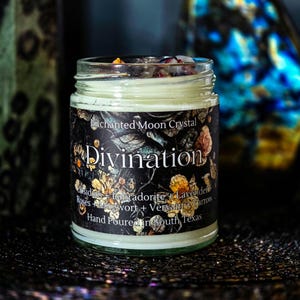 Divination Candle, Crown Chakra, Third Eye, Psychic Readings, Tarot Candle, Clairvoyance, Clear Messages, Higher Self, Seer, Candle Magic